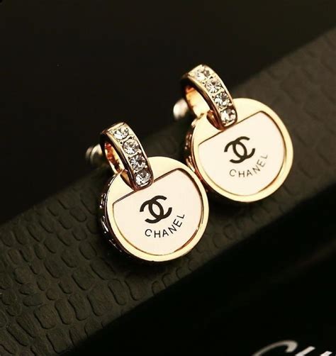 gold chanel earrings replica|faux coco chanel earrings.